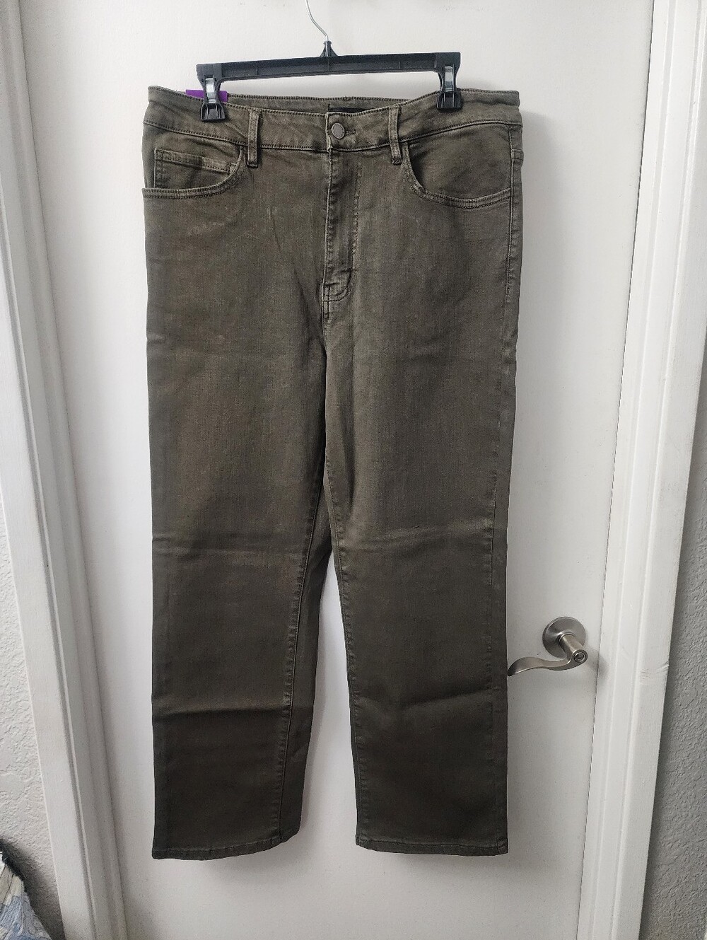 NWT JEAN HIGH RISE CLASSIC STRAIGHT SIZE 14 DARK OLIVE COLOR BY WELL WORN